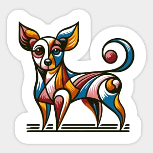 Pop art dog illustration. cubism illustration of a dog Sticker